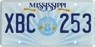 MS license plate XBC253