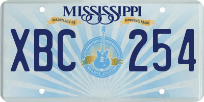 MS license plate XBC254