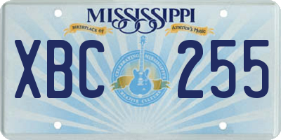 MS license plate XBC255