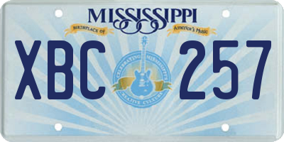 MS license plate XBC257
