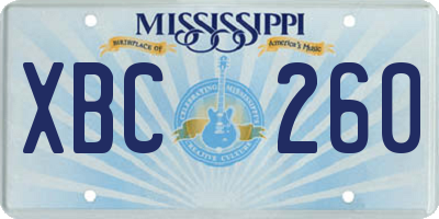 MS license plate XBC260