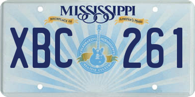 MS license plate XBC261