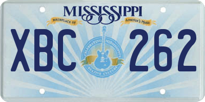 MS license plate XBC262