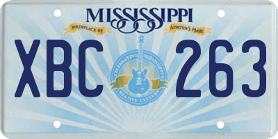 MS license plate XBC263