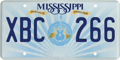 MS license plate XBC266