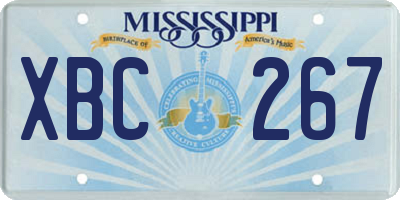 MS license plate XBC267