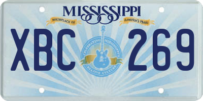 MS license plate XBC269