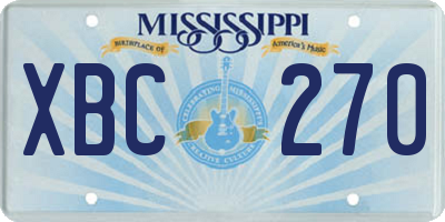 MS license plate XBC270