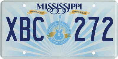 MS license plate XBC272