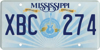 MS license plate XBC274