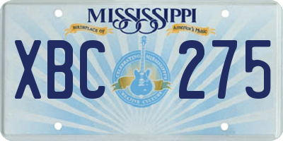 MS license plate XBC275