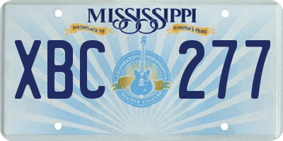 MS license plate XBC277