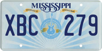 MS license plate XBC279