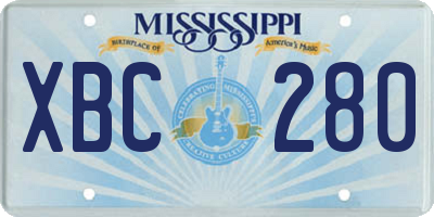 MS license plate XBC280
