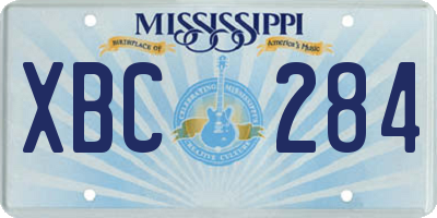MS license plate XBC284