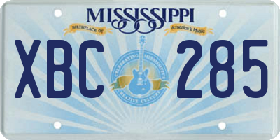 MS license plate XBC285
