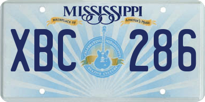 MS license plate XBC286