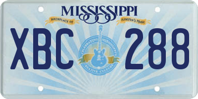 MS license plate XBC288