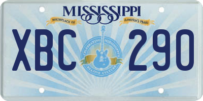 MS license plate XBC290
