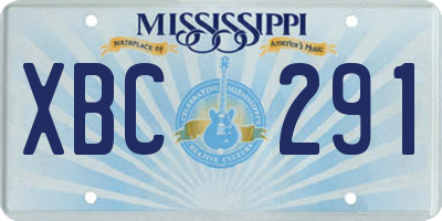 MS license plate XBC291