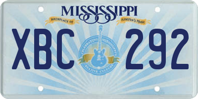 MS license plate XBC292