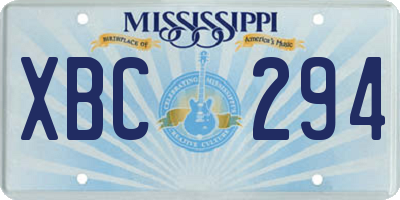 MS license plate XBC294