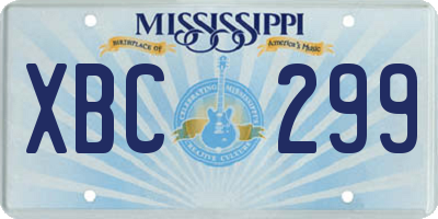 MS license plate XBC299