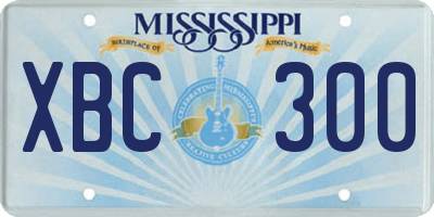MS license plate XBC300