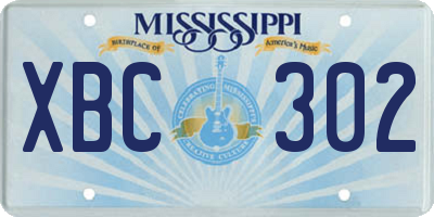 MS license plate XBC302
