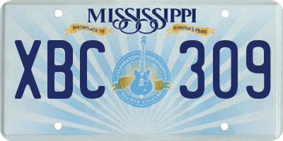 MS license plate XBC309
