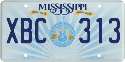 MS license plate XBC313