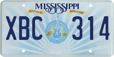 MS license plate XBC314