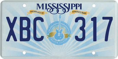 MS license plate XBC317