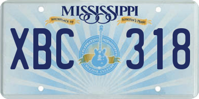 MS license plate XBC318