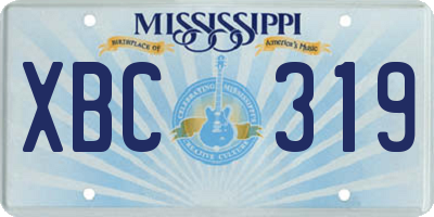 MS license plate XBC319