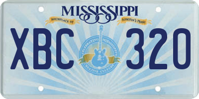 MS license plate XBC320