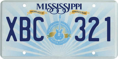 MS license plate XBC321