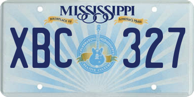 MS license plate XBC327