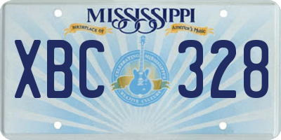 MS license plate XBC328