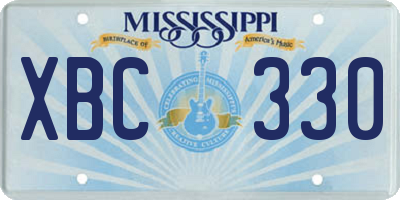 MS license plate XBC330