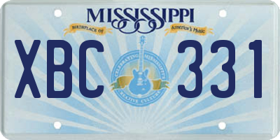 MS license plate XBC331