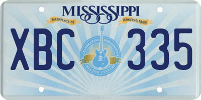 MS license plate XBC335