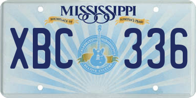 MS license plate XBC336