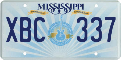 MS license plate XBC337