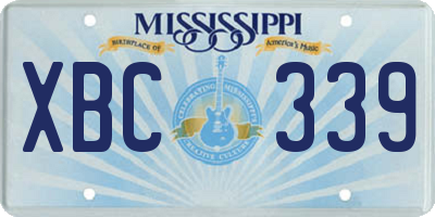 MS license plate XBC339