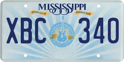 MS license plate XBC340