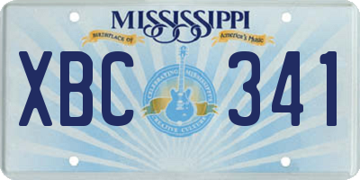 MS license plate XBC341