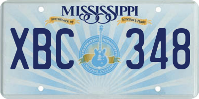 MS license plate XBC348