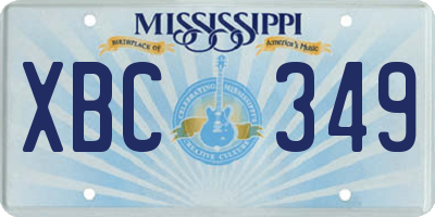 MS license plate XBC349