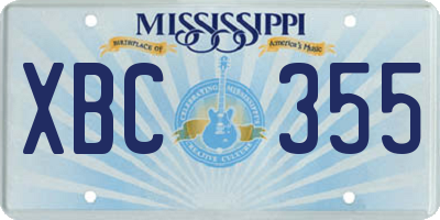 MS license plate XBC355